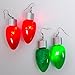 Flashing holiday bulb earrings 2 pairs (1 green pair 1 red )
