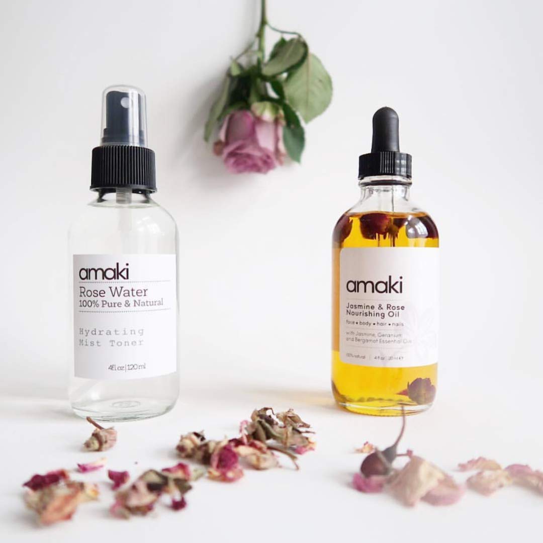 Amaki Organic Essential Oil for Face, Body, Lip, Hair Nails - Blend of Rosehip, Jojoba, Sweet Almond, Primrose, Argan, Jasmine - Effective Facial Moisturizer Serum - Reduces Wrinkles, Acne Scar: Beauty