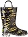 Western Chief Kids Waterproof D.C. Comics Character Rain Boots with Easy on Handles, Light-Up Batman, 13 M US Little Kid