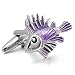 Men's 2 PCS Rhodium Plated Enamel Cufflinks Purple Silver Tone Tropical Fish Shirt Wedding Business 1 Pair Set