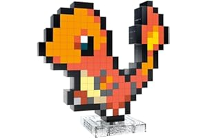 MEGA BRANDS Mega Pokémon Glumanda HTH76 - Buildable Retro Pixel Art Figure with Wall Mount Base for Adult Builders and Collectors