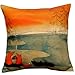 Leaveland Animal Series Cartoon Style Lovely Fox Go Boating Together Throw Pillow Case Decor Cushion Covers Square 18X18 Inch Beige Cotton Blend Linen Pillowcase