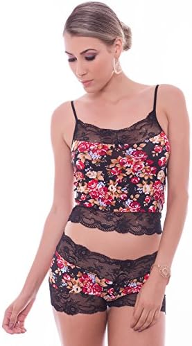 Black Short Doll with Flowers Pattern By Carrie [410] (Medium)