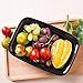 Maredash 34OZ Meal Prep Containers,Food Storage Container with Sealed Black Lid and Fork Spoon,Lunch Box, Foldable Meal Peparation Container, Microwave,Refrigerator and Dishwasher
