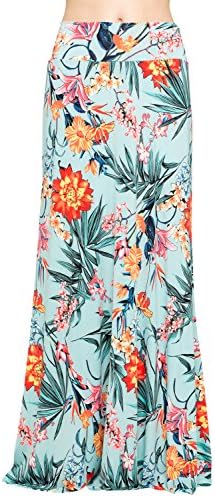 Cody Line Women's Relaxed Comfortable Fit Maxi Skirts (2X-Large, C222TMAA Sky Blue)