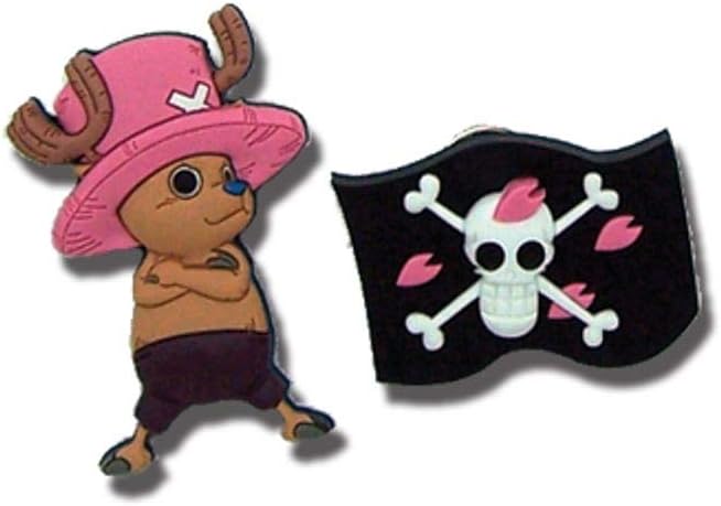 Amazon Com One Piece Chopper And Flag Pvc Anime Pins Set Of 2 Toys Games