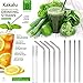 8 Packs Extra Long 18/8 Stainless Steel Straws ( 4 angled + 4 straight + 2 brush) Reusable Metal Drinking Straws for 30oz and 20oz Cups