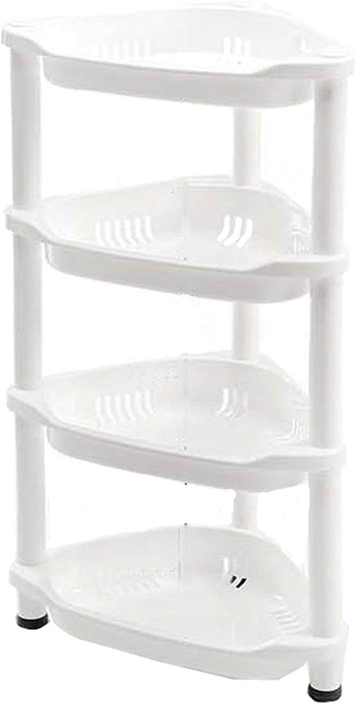 Mufira Shower Caddy Corner Rust Proof Shelf Kitchen Bathroom Storage Unit 4 Tier 77 x 37 x 26 cm White