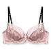 Eve's Temptation Bella Unlined Bra Comfortable and Sexy Lace up Bras for Women,Pink,38D