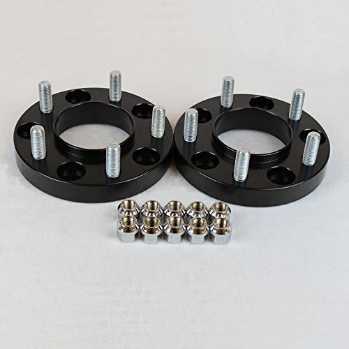 2 Hubcentric Wheel Spacers Adapters For 5 Lug Ford And Lincoln Trucks 5X135 Fits Ford: F150 Expedition / Navigator - 1 Inch (25 mm) Thick Black