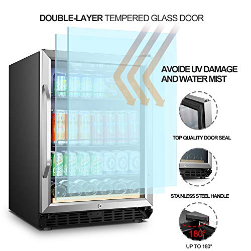 image for LANBO Beverage Cooler Refrigerator, 110 Cans 6 Bottles Built-in Compre