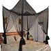 Lighting-Time 4 Corners Post Bed Canopy Twin Full Queen King Mosquito Net for Full Queen King Bedding(Black)