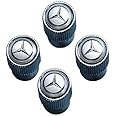 Mercedes Benz Genuine Q-6-40-8128 - Valve STEM CAPS, Silver with Black Star