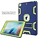 TIANLI New iPad 9.7 Case 2017 Release - Sturdy Kickstand and Shockproof Protection and Heavy Duty for Kids iPad 5th Generation Case,Navy Blue Lemon Yellow