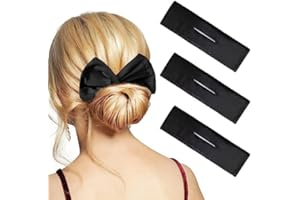 PMRXSETD 3 Pieces Deft Hair Bun Maker for Twister - Deft Bun Hair Tie French Twist Hair Bun, Hair Donut Heatless Hair Curler Bun Maker for Hair, Hair Accessories for Women & Girls (Black)