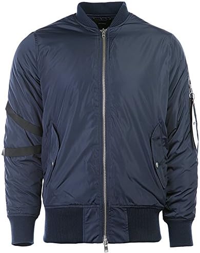 STAMPD Men's Strapped Bomber Jacket SLA-M312JK Navy SZ XXL