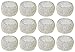 SKAVIJ Handmade Glass Beads Napkin Rings Set of 12 for Dinner Parties Dining Table Decoration (Silver)