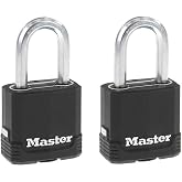 Master Lock Magnum Outdoor Padlock, Heavy Duty Keyed Lock 2-Pack M115XDLF | 1-7/8" Weather-Resistant Lock Protects Outdoor Storage, Fences, Tools &amp; Job Boxes, Tough-Cut Boron-Carbide Shackle