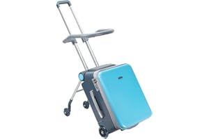 LemoHome Expandable Luggage with Spinner Wheels,Large Suitcases with Child Seat Design,Hard Luggage for Women and Men,20 inch Hardside Carry on Luggage for Travel (Blue)