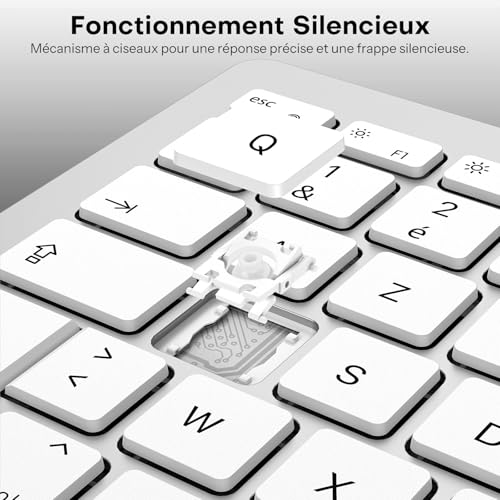 OMOTON Clavier et Souris Filaire pour Mac avec Double Interface, USB et Type-C Compact Ensemble Clavier et Souris Compatible avec Apple MacBook Pro/Air, iMac, Mac Mini, AZERTY FR, Argent