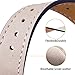 Mornex Replacement Leather Band Compatible with Fitbit Charge 2, Classic Genuine Leather Wristband for Men Women(Beige-Rosegold Buckle)