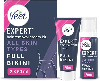 Veet Expert Bikini Kit 50ml Hair Removal Cream & 50ml Multi Benefit Foam