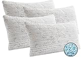 Clara Clark Memory Foam Pillow - King Size Set of 4