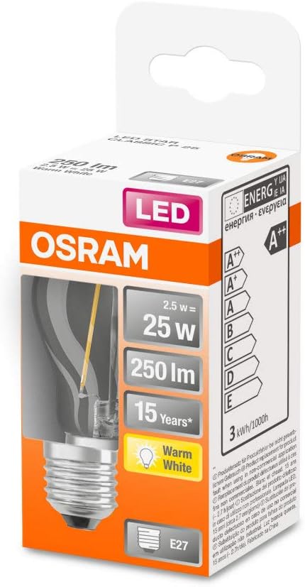 OSRAM LED Lamps, Classic Mini-Ball, 2.5 W, Set of 10, Clear - Image 4