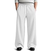 HeSaYep Men's Fleece Lined Sweatpants Baggy Wide Leg Lounge Sweat Pants with Pockets