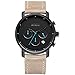 BAOGELA Mens Black Watches Men Military Waterproof Chronograph Sport Leather Band Strap Wrist Watch Business Date Analogue Quartz Watches for Boy & Man (Brown)