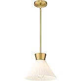 Modern Pendant Light Fixture, HWH White and Gold Kitchen Island Lights 11 Inch, 1-Light Hanging Lighting for Dinning Room Sch
