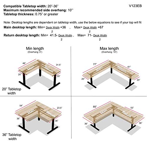 VIVO Electric MultiMotor Height Adjustable Corner 3 Leg Standing Desk