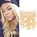 Valentines Day Gifts Brazilian Human Hair 613 Blonde Lace Frontal Closure Free Part Body Wave Virgin Hair 13x4 Bleached Knots With Baby Hair (12inch)