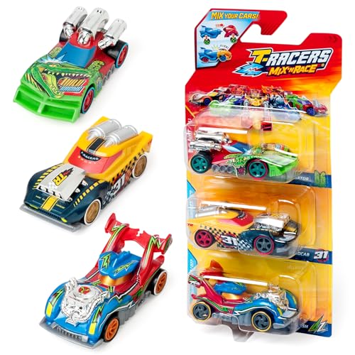 Mix ´N Race 3 Pack – Pack de 3 Coches coleccionables. Coches Desmontables por Dos Partes y con Piezas Intercambiables. Pack 11/12