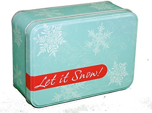 Expressive Design Festive Tin Box - Great for Cookies and Snacks! (Snowflakes, Small)