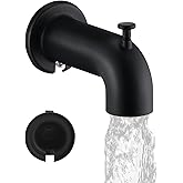 LOCALAND Extra Long Tub Spout with Diverter, Fits for 1/2" IPS Threads,Matte Black