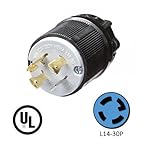 Iron Box # IBX-L1430P - L14-30 Generator Cord Plug, 30A, 125/250V, 4-Prong, for 7500W Generator Exension Cable