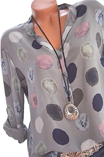 Womens Fashion V-Neck Big Polka Dot Loose T-Shirt Blouse Top