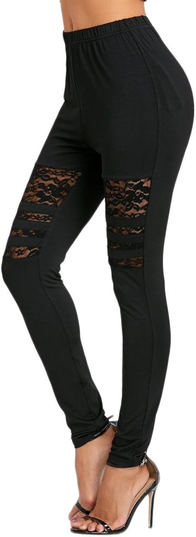 Leggings Deporte Mujer Mallas Fitness Empalme de Encaje Mujer ...