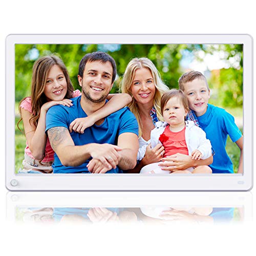 Aazomba 15 Inch Digital Picture Frame with High Resolution 1920×1080 16:9 IPS Screen, Motion Sensor, 1080P Video Player, Music, Slideshow, Breakpoint Play, Auto Power On/Off, Remote Control