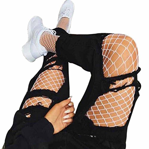 Elaco Women Sexy Hosiery Fishnet Elastic Thigh High Stockings Pantyhose Tights (C)