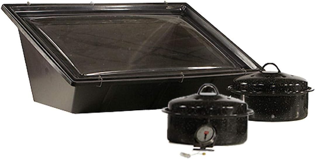 Solavore Sport Solar Oven Get Cooking! Bundle - Includes 2 GraniteWare Cooking Pots, Recipe Guide, Food Thermometer, and Water Pasteurization Tool