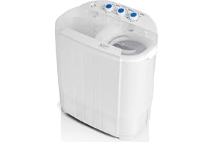 Deco Home Compact Washing Machine with Twin Tub for Wash and Spin Dry, Portable, Built-in Gravity Drainage System, Agitation Wash Cycles, Use Less Soap and Water, for Dorms, Apartments, RVs