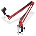 GB-Tech Upgraded Professional Adjustable Desktop Microphones Boom Arm Suspension Mic Scissor Arm Stand Holder for Blue Yeti Snowball Microphone and Blue Yeti Nano(Red)