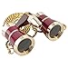 HQRP Theater Binoculars Burgundy w/Crystal Clear Optic (CCO) with Red Reading Light, Gold Trim, w/Necklace Chain