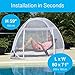 EVEN NATURALS Luxury Pop Up Mosquito Net Tent, Large: for Twin to King Size Bed, Extra Fine Holes, Canopy with Lace, Folding Design with Bottom, 2 Entries, Easy to Install, Storage Bag, No Chemicals