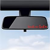 DXNQ 2 PCS Trust in God Rearview Mirror Decals, Automotive Vinyl Rear View Mirror Decorative Stickers, Waterproof Trust in God Stickers for Car Truck Laptop, Car Accessories (Red)