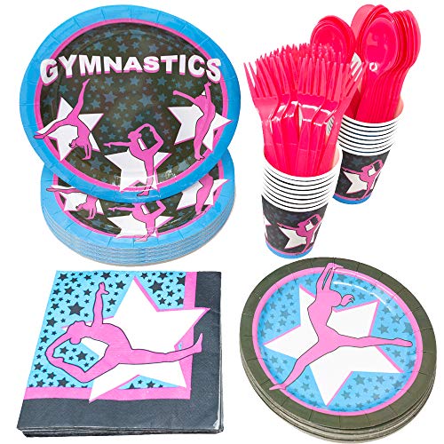 Blue Orchards Gymnastics Party Supplies Packs (113+ Pieces for 16