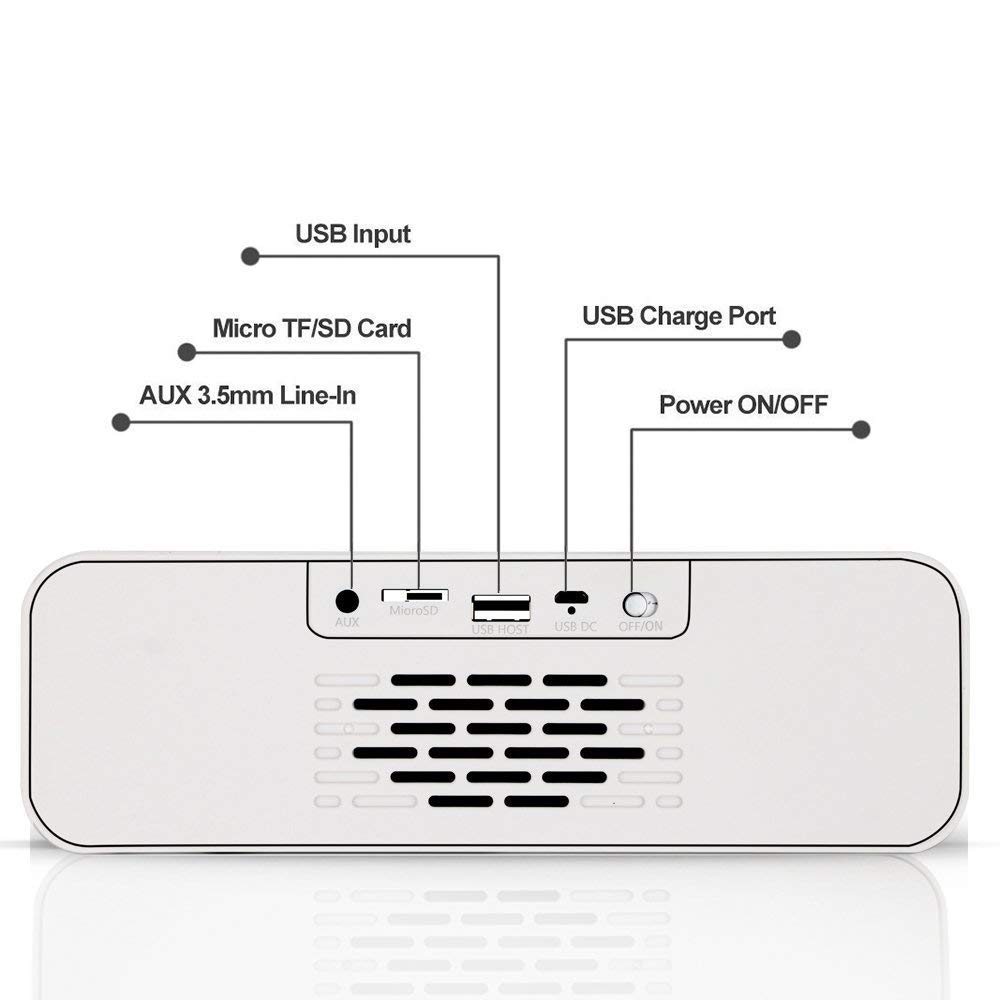 Portable Wireless Bluetooth Speakers,XPLUS All-in-1 Portable HIFI V4.0 Wireless Bluetooth Speakers,Hands-Free Speakerphone with Mic,Support TF Card for Smartphones and All Audio Enabled Devices (White)