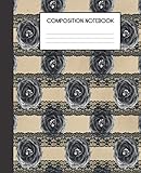 Composition Notebook: Beige And Red Poison Gothic Beauty Pattern College Ruled Notebook Lined School Journal